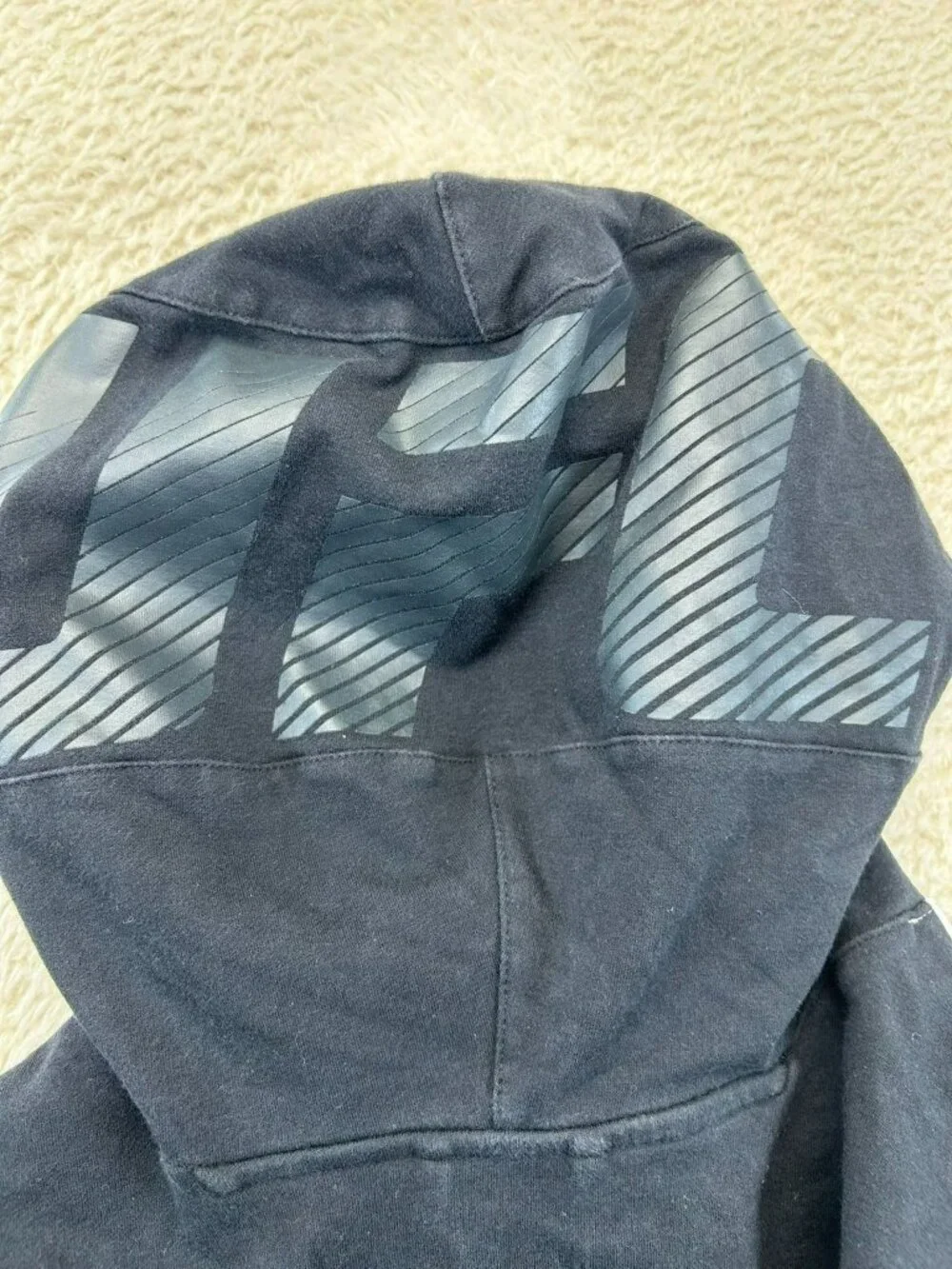 Reebok Mens UFC Full-Zip Hoodie Black & White Size 2XL Cotton Blend Comfortable - Picture 6 of 6